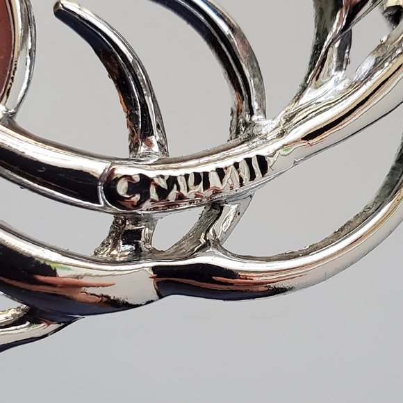 STUNNING Silver Semi-Spiral Brooch/Pin - Picture 3 of 5